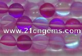 CMS1547 15.5 inches 8mm round matte synthetic moonstone beads