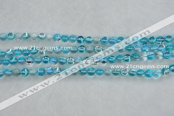 CMS1551 15.5 inches 6mm round synthetic moonstone beads wholesale