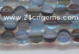 CMS1566 15.5 inches 6mm round matte synthetic moonstone beads