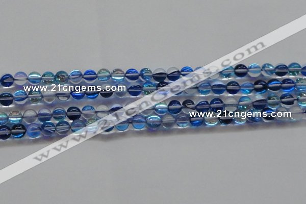 CMS1582 15.5 inches 8mm round synthetic moonstone beads wholesale