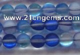 CMS1587 15.5 inches 8mm round matte synthetic moonstone beads