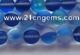 CMS1588 15.5 inches 10mm round matte synthetic moonstone beads