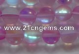 CMS1597 15.5 inches 8mm round matte synthetic moonstone beads
