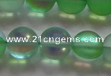 CMS1609 15.5 inches 12mm round matte synthetic moonstone beads