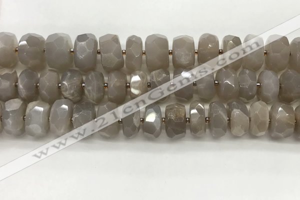 CMS1661 15.5 inches 6*12mm - 8*13mm faceted tyre moonstone beads