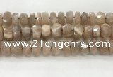 CMS1666 15.5 inches 6*13mm - 8*14mm faceted tyre moonstone beads