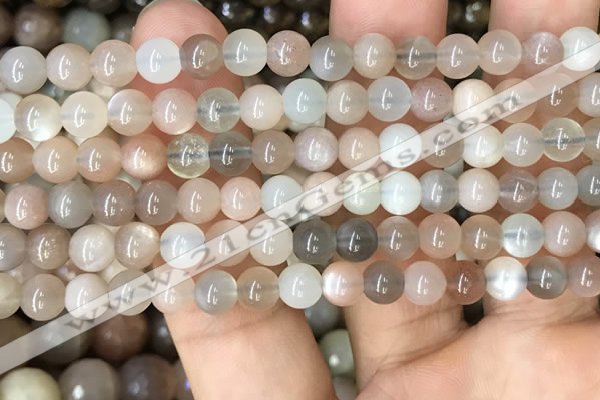 CMS1685 15.5 inches 6mm round rainbow moonstone beads wholesale