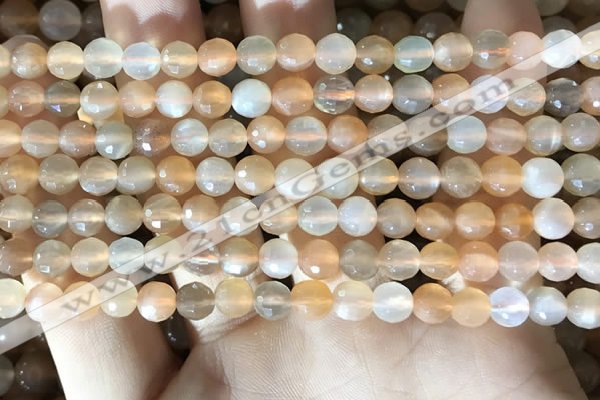 CMS1715 15.5 inches 6mm faceted round rainbow moonstone beads