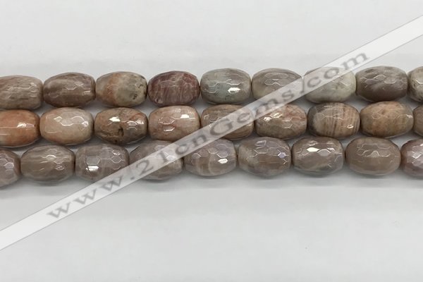 CMS1776 15.5 inches 12*16mm faceted rice AB-color moonstone beads