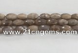 CMS1777 15.5 inches 11*18mm faceted rice AB-color moonstone beads