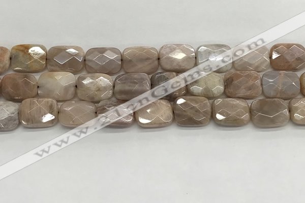 CMS1784 15.5 inches 12*16mm faceted rectangle AB-color moonstone beads