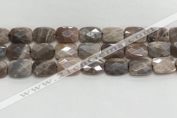 CMS1785 15.5 inches 13*18mm faceted rectangle AB-color moonstone beads