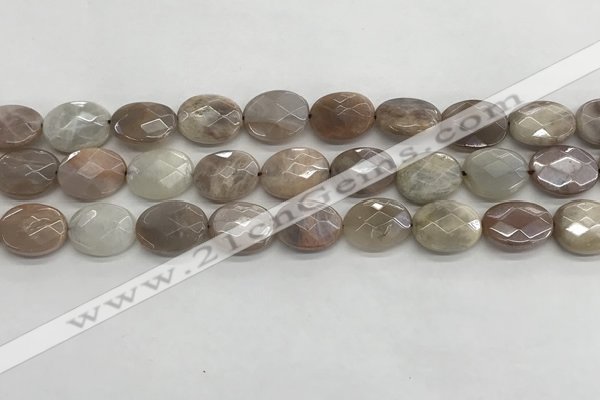 CMS1801 15.5 inches 13*18mm faceted oval AB-color moonstone beads