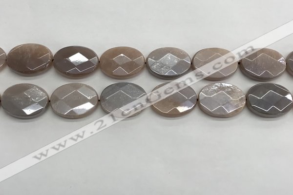 CMS1803 15.5 inches 18*25mm faceted oval AB-color moonstone beads