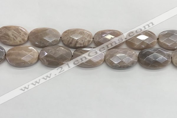 CMS1804 15.5 inches 20*30mm faceted oval AB-color moonstone beads