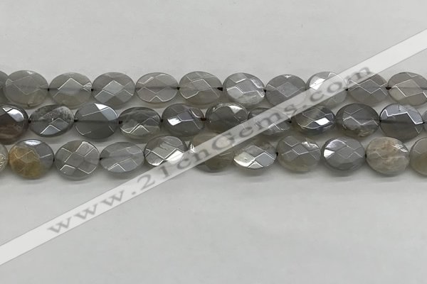 CMS1811 15.5 inches 10*12mm faceted oval AB-color moonstone beads