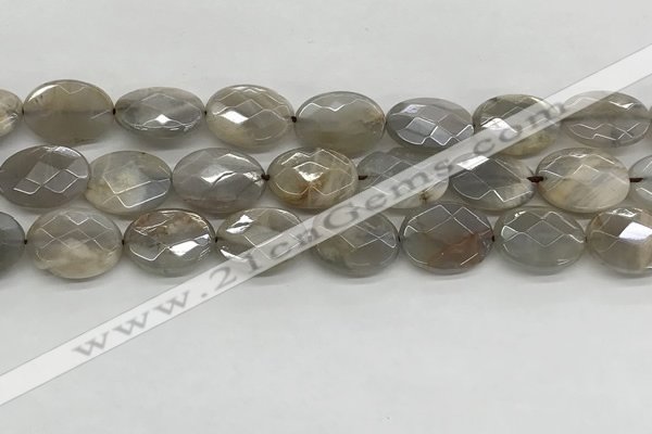 CMS1814 15.5 inches 13*18mm faceted oval AB-color moonstone beads