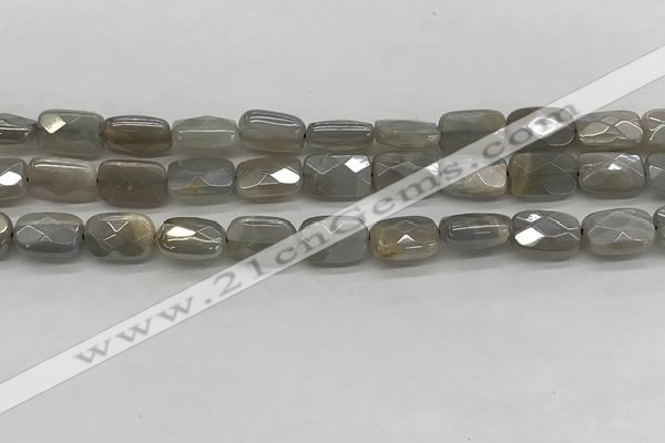 CMS1823 15.5 inches 8*12mm faceted rectangle AB-color moonstone beads