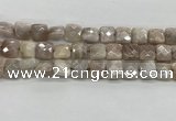 CMS1828 15.5 inches 12*12mm faceted square AB-color moonstone beads