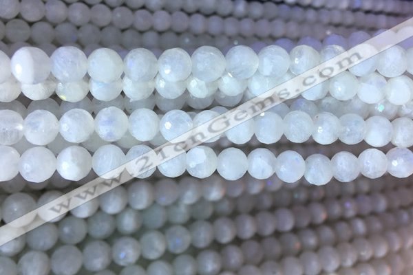 CMS1860 15.5 inches 6mm faceted round white moonstone gemstone beads