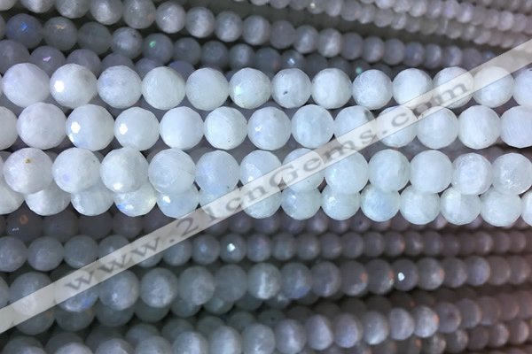 CMS1861 15.5 inches 8mm faceted round white moonstone gemstone beads