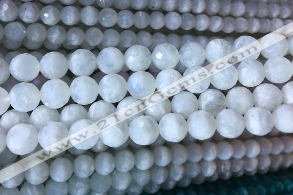 CMS1862 15.5 inches 10mm faceted round white moonstone gemstone beads