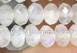 CMS1867 15.5 inches 4*6mm faceted rondelle white moonstone beads