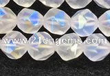 CMS1871 15.5 inches 6mm faceted nuggets AB-color white moonstone beads