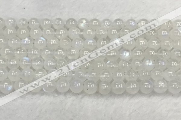 CMS1907 15.5 inches 8mm round white moonstone gemstone beads