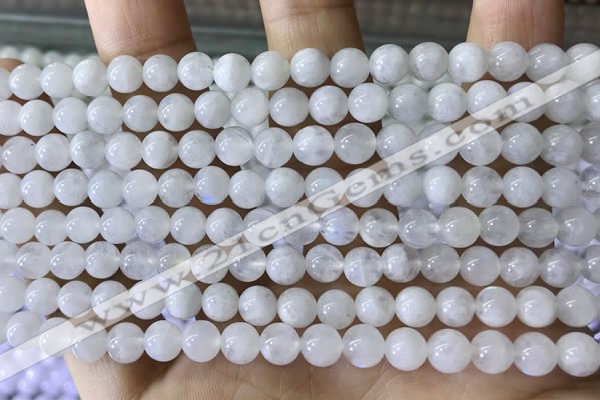 CMS1921 15.5 inches 6mm round white moonstone gemstone beads