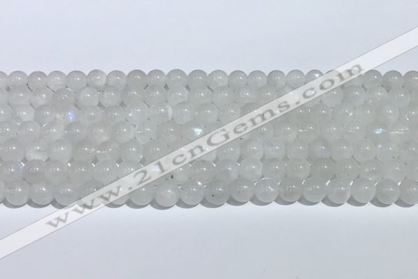 CMS2005 15.5 inches 6mm round white moonstone gemstone beads