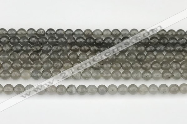 CMS2020 15.5 inches 6mm round black moonstone beads wholesale