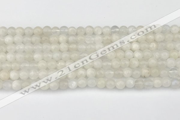 CMS2025 15.5 inches 5mm round white moonstone beads wholesale