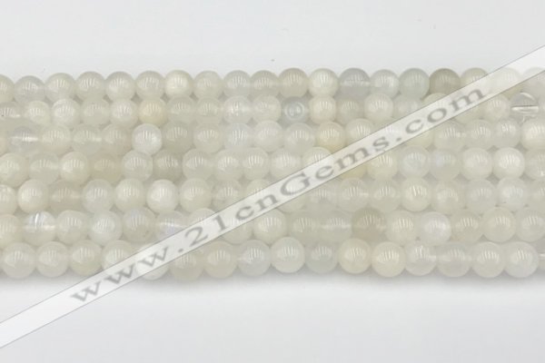 CMS2026 15.5 inches 6mm round white moonstone beads wholesale