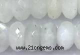 CMS2098 15 inches 6*9mm faceted rondelle white moonstone beads