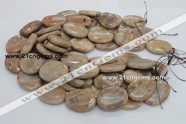 CMS21 15.5 inches 30*40mm oval moonstone gemstone beads wholesale