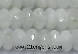 CMS2122 15 inches 6*8mm faceted rondelle white moonstone beads