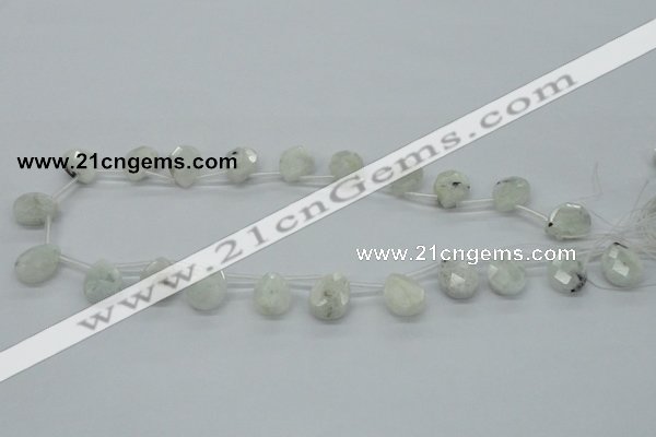 CMS215 15.5 inches 12*16mm faceted teardrop moonstone beads wholesale