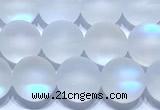 CMS2171 15 inches 6mm, 8mm, 10mm & 12mm round matte synthetic moonstone beads