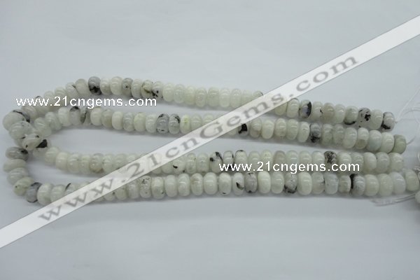 CMS218 15.5 inches 6*10mm rondelle white moonstone gemstone beads