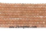 CMS2251 15 inches 6mm round orange moonstone beads wholesale