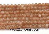 CMS2252 15 inches 8mm round orange moonstone beads wholesale