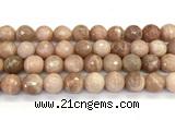 CMS2283 15 inches 12mm faceted round moonstone beads