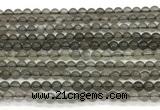 CMS2300 15 inches 4mm round black moonstone beads wholesale
