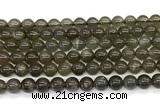 CMS2302 15 inches 8mm round black moonstone beads wholesale