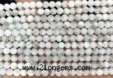 CMS2366 15 inches 4mm round white moonstone beads wholesale