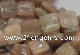 CMS29 15.5 inches 10*10mm square moonstone gemstone beads wholesale