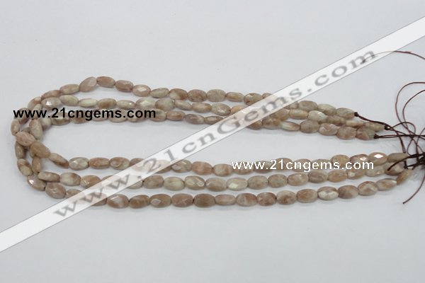 CMS33 15.5 inches 8*10mm faceted oval moonstone gemstone beads