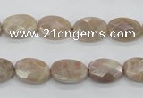 CMS34 15.5 inches 10*14mm faceted oval moonstone gemstone beads