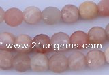 CMS350 15.5 inches 6mm faceted round natural pink moonstone beads